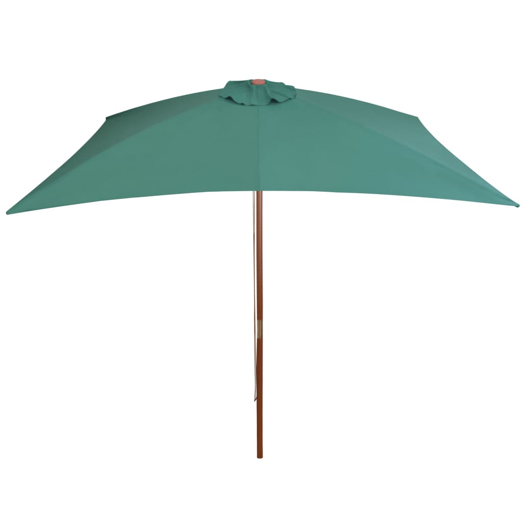 Umbrelă de soare cu stâlp de lemn 200x300 cm, verde Lando - Lando
