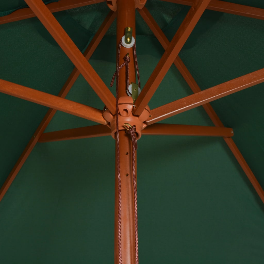 Umbrelă de soare cu stâlp de lemn 270 x 270 cm, verde Lando - Lando