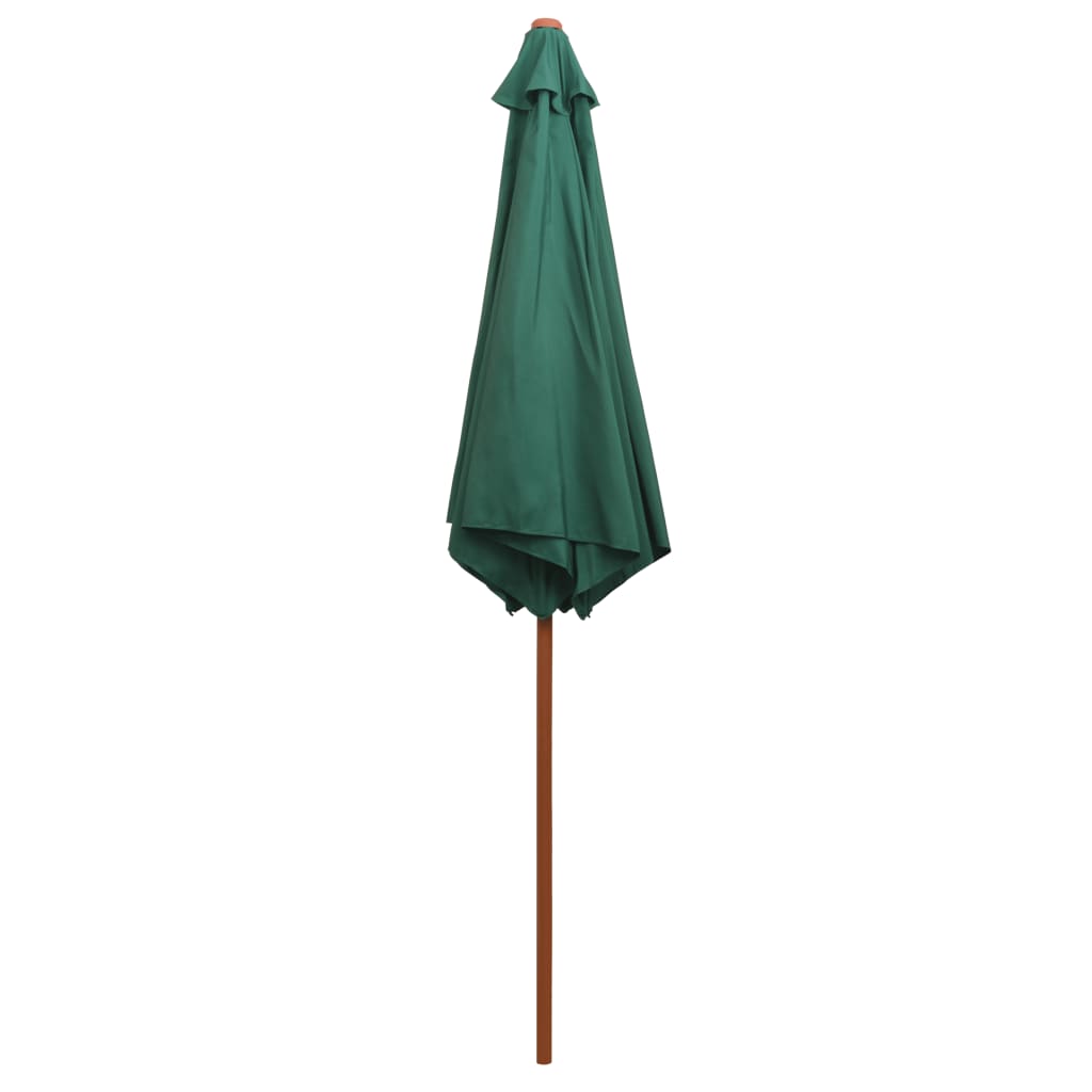 Umbrelă de soare cu stâlp de lemn 270 x 270 cm, verde Lando - Lando