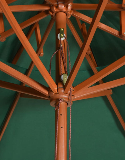 Загрузите изображение в средство просмотра галереи, Umbrelă de soare dublă, 270x270 cm, stâlp de lemn, verde Lando - Lando
