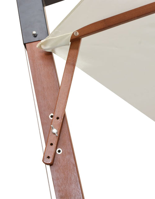 Загрузите изображение в средство просмотра галереи, Umbrelă de soare suspendată cu stâlp de lemn, 350 cm, alb - Lando
