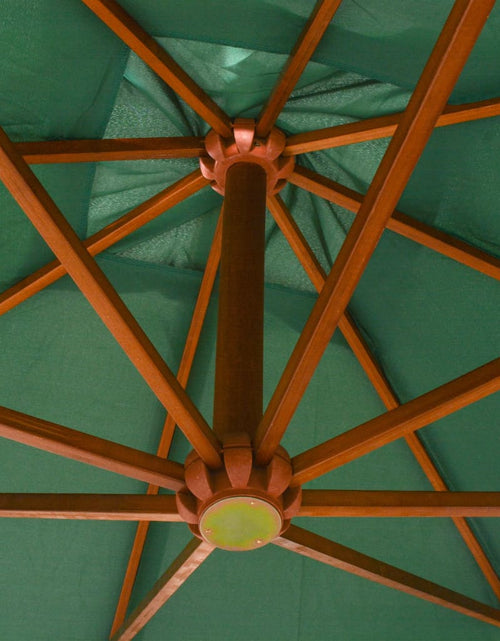 Загрузите изображение в средство просмотра галереи, Umbrelă de soare suspendată, stâlp de lemn, 300x300 cm, verde Lando - Lando
