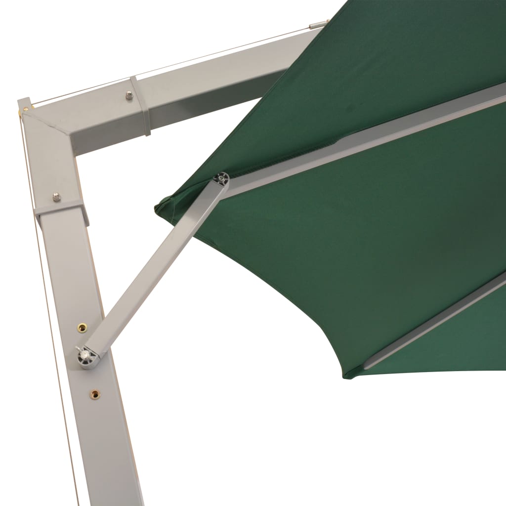 Umbrelă de soare suspendată 350 cm, stâlp de aluminiu, verde Lando - Lando