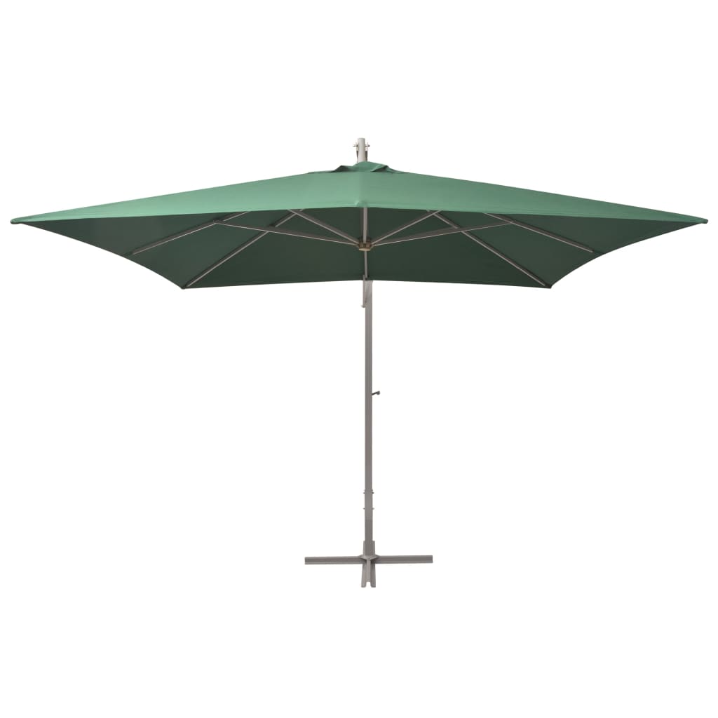 Umbrelă suspendată, stâlp de aluminiu, 300x300 cm, verde - Lando