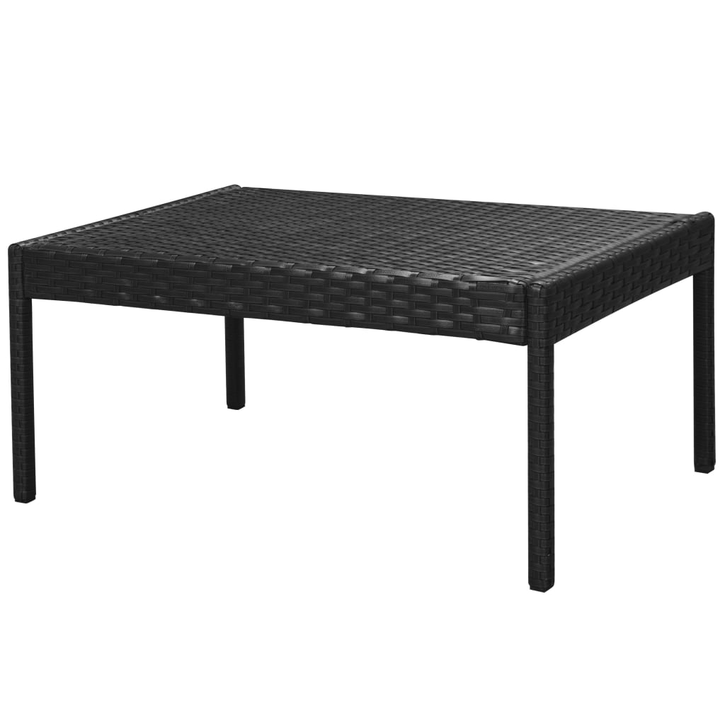 Set mobilier de grădină cu perne, 6 piese, negru, poliratan Lando - Lando