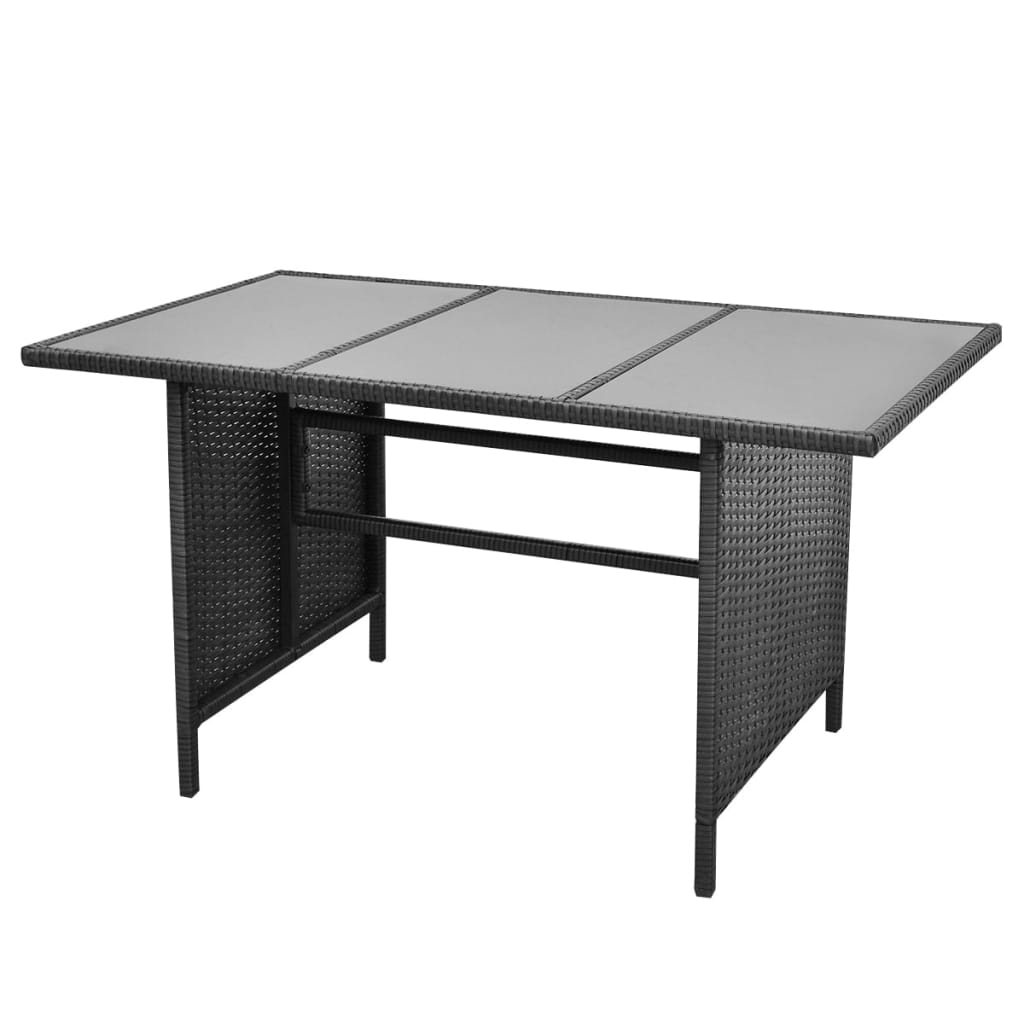 Set mobilier de grădină cu perne, 4 piese, negru, poliratan Lando - Lando