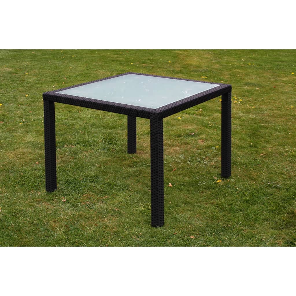 Set mobilier de exterior cu perne, 5 piese, negru, poliratan Lando - Lando