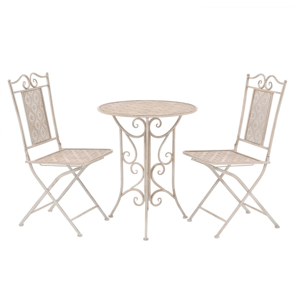 Set mobilier de bistro, 3 piese, alb, oțel Lando - Lando