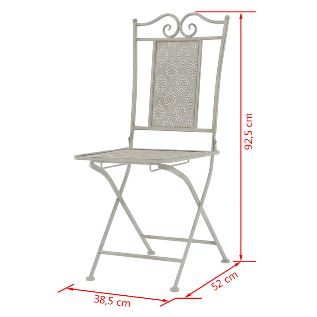 Set mobilier bistro, 3 piese, gri, oțel Lando - Lando