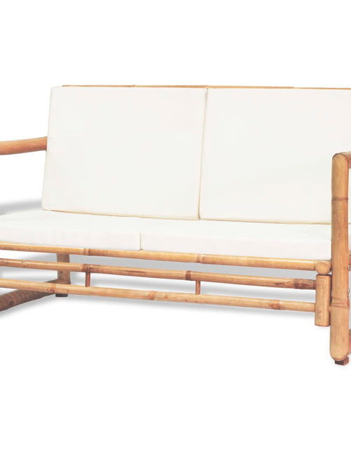 Încărcați imaginea în vizualizatorul Galerie, Set mobilier de grădină cu perne, 4 piese, bambus Lando - Lando
