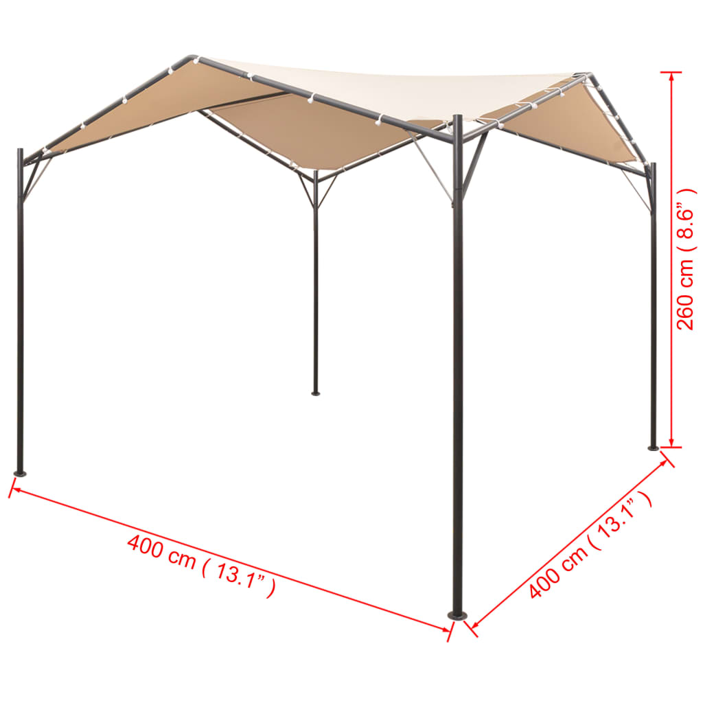 Pavilion foișor cort cu baldachin, 4x4 m, oțel, bej Lando - Lando