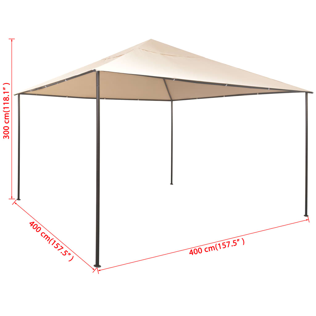 Copertină pavilion foișor cort, 4x4 m, oțel, bej - Lando