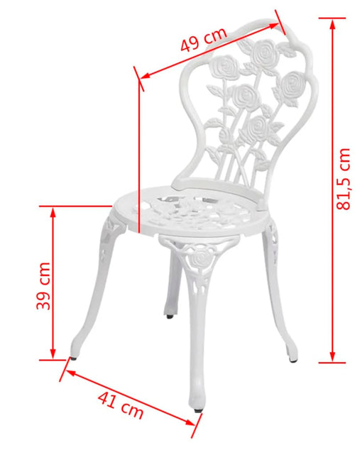 Încărcați imaginea în vizualizatorul Galerie, Scaune bistro, 2 buc., alb, aluminiu turnat - Lando
