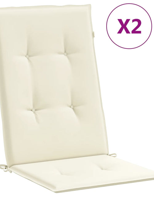 Încărcați imaginea în vizualizatorul Galerie, Perne scaun cu spătar înalt, 2 buc., crem, 120x50x3 cm, textil - Lando
