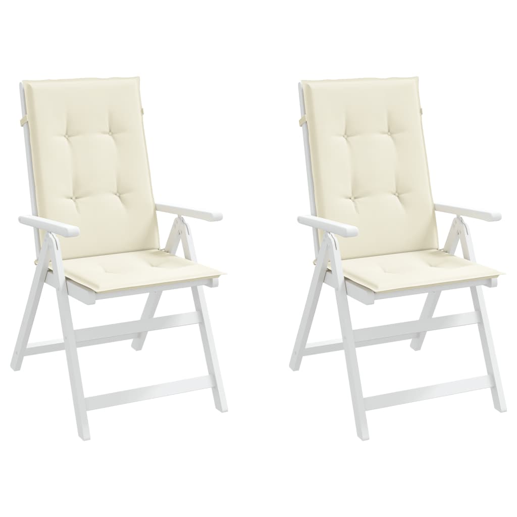 Perne scaun cu spătar înalt, 2 buc., crem, 120x50x3 cm, textil - Lando