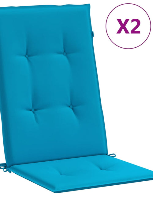 Загрузите изображение в средство просмотра галереи, Perne scaun spătar înalt, 2 buc., albastru, 120x50x3 cm, textil - Lando
