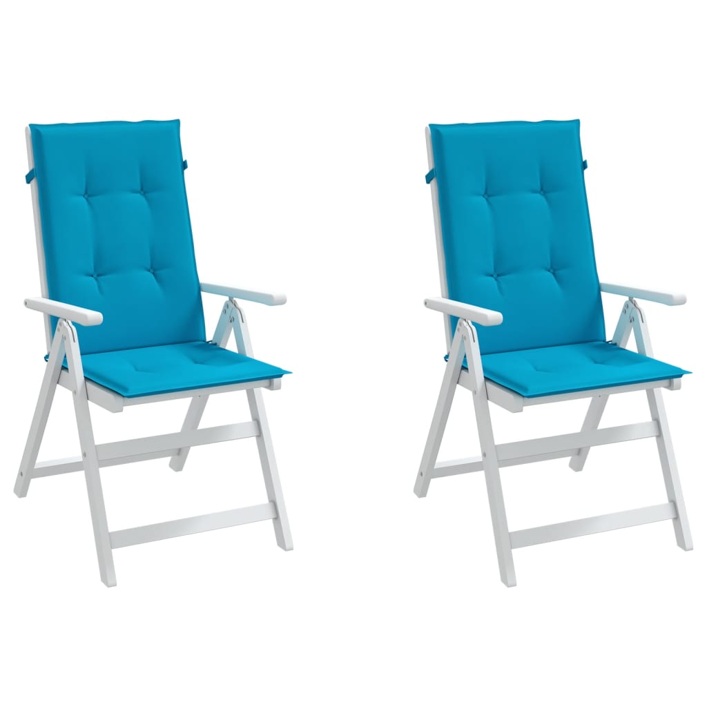 Perne scaun spătar înalt, 2 buc., albastru, 120x50x3 cm, textil - Lando