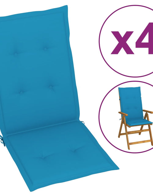 Загрузите изображение в средство просмотра галереи, Perne scaun de grădină, 4 buc, albastru, 120x50x3 cm Lando - Lando
