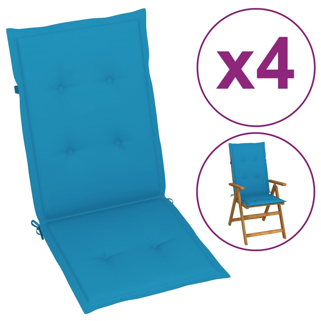 Perne scaun de grădină, 4 buc, albastru, 120x50x3 cm Lando - Lando