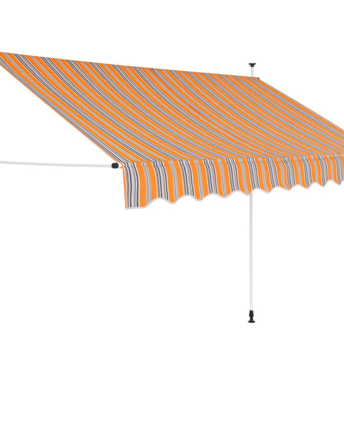 Încărcați imaginea în vizualizatorul Galerie, Copertină retractabilă manual, dungi galben și albastru, 250 cm Lando - Lando
