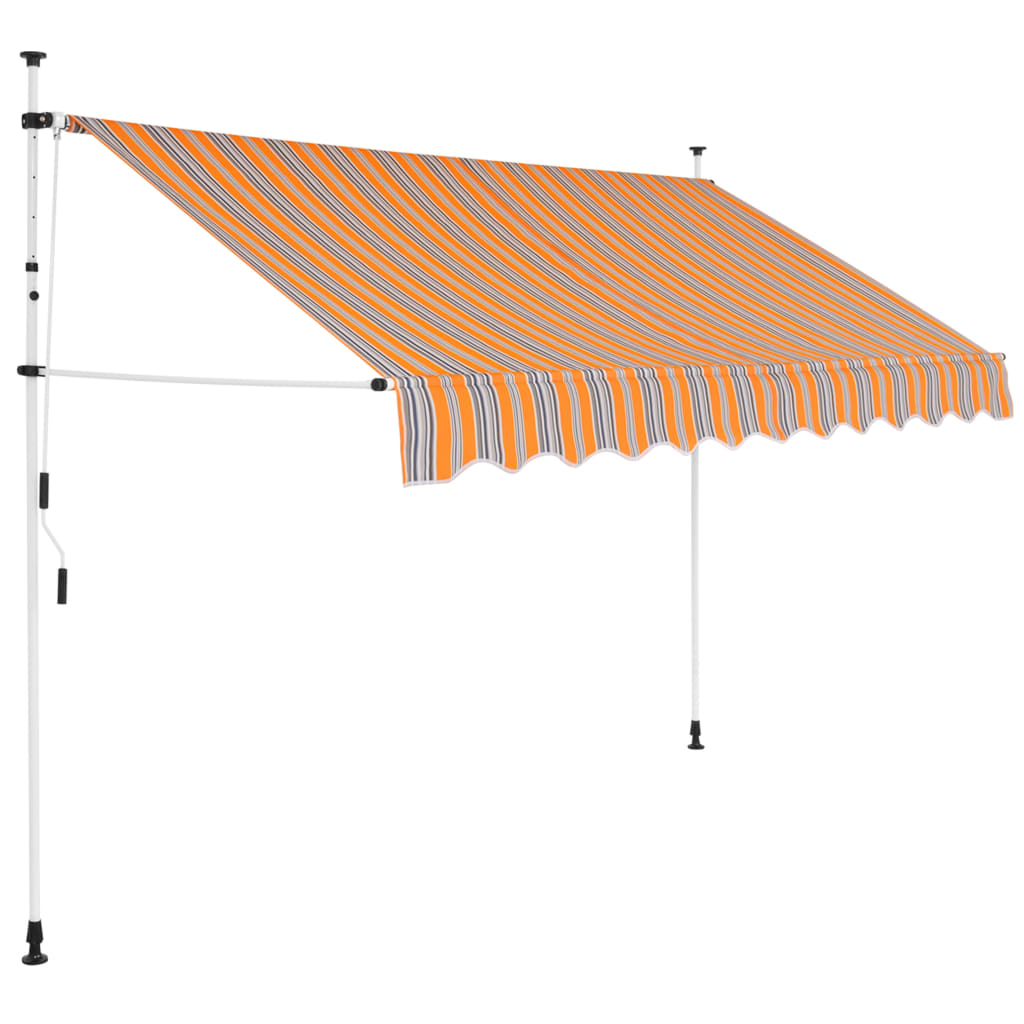 Copertină retractabilă manual, dungi galben și albastru, 250 cm Lando - Lando