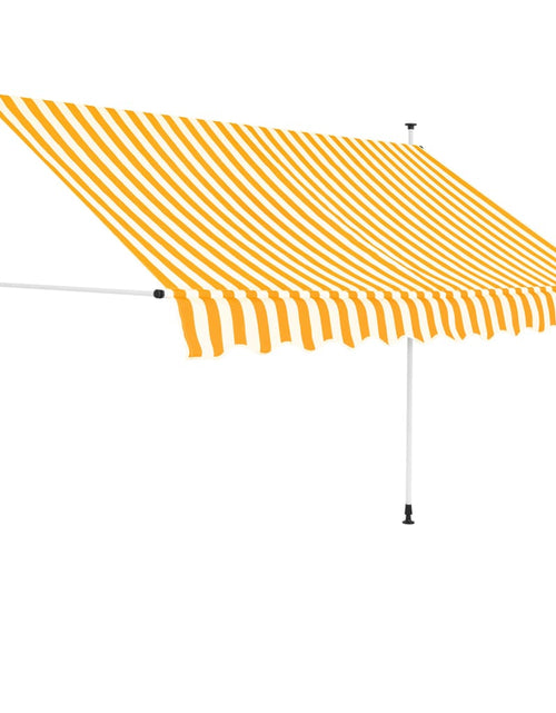 Încărcați imaginea în vizualizatorul Galerie, Copertină retractabilă manual, portocaliu și alb, 300 cm, dungi Lando - Lando
