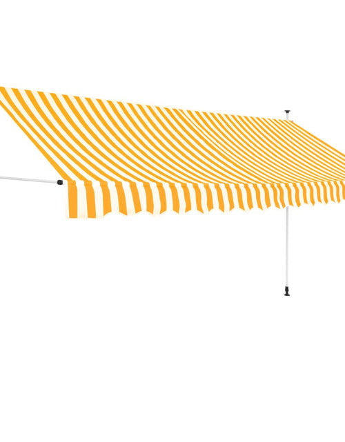 Încărcați imaginea în vizualizatorul Galerie, Copertină retractabilă manual, portocaliu și alb, 400 cm, dungi Lando
