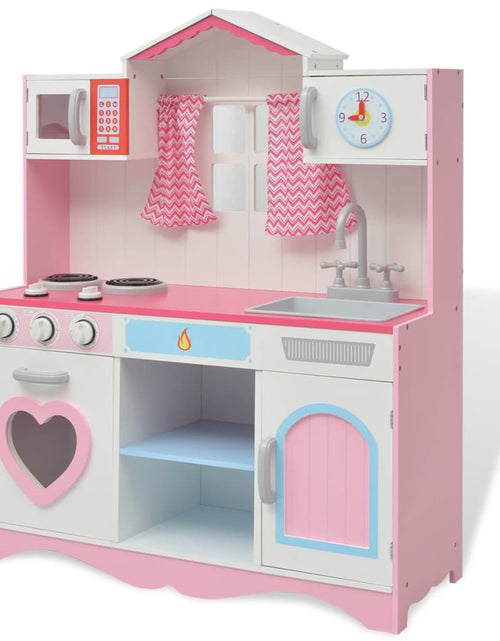 Загрузите изображение в средство просмотра галереи, Bucătărie de jucărie din lemn 82 x 30 x 100 cm, roz și alb Lando - Lando
