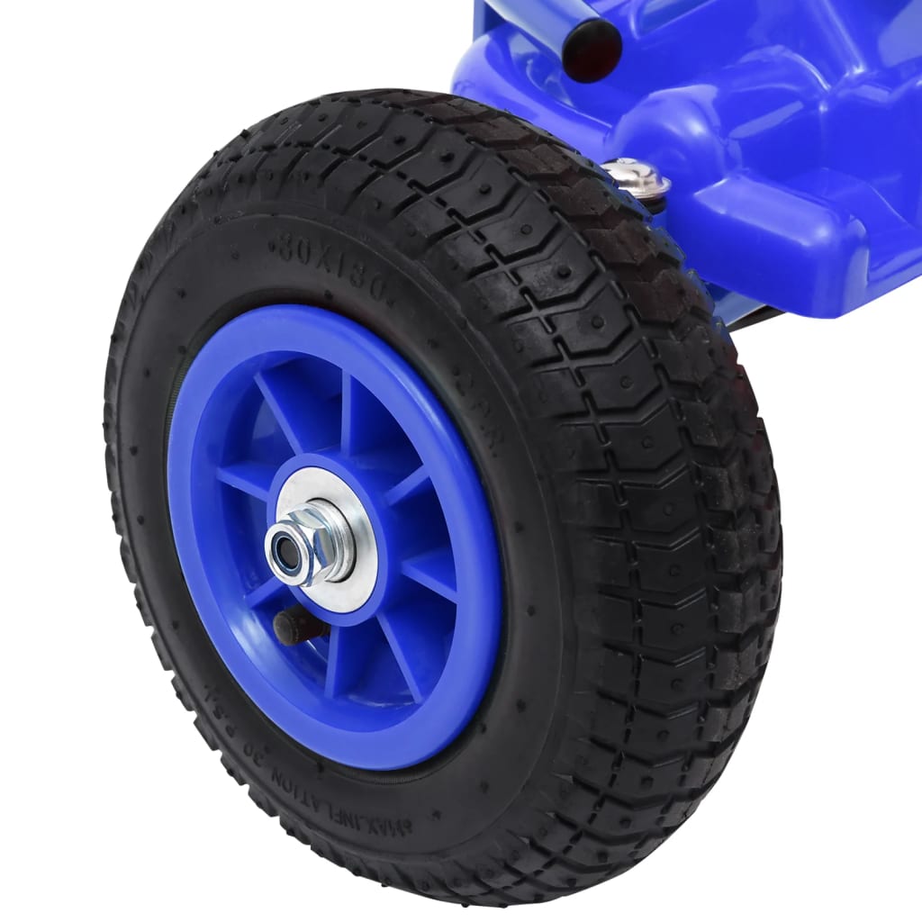 Mașinuță kart cu pedale și roți pneumatice, albastru Lando - Lando