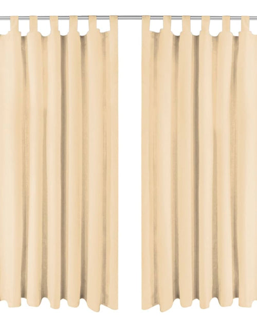 Încărcați imaginea în vizualizatorul Galerie, Draperii micro-satin cu bride, 2 buc, 140 x 245 cm, bej - Lando
