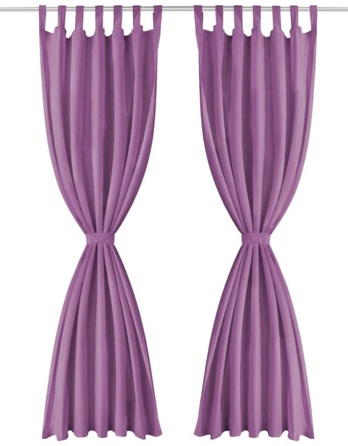 Încărcați imaginea în vizualizatorul Galerie, Draperii micro-satin cu bride, 2 buc, 140 x 175 cm, violet - Lando
