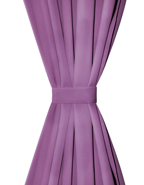 Încărcați imaginea în vizualizatorul Galerie, Draperii micro-satin cu bride, 2 buc, 140 x 175 cm, violet - Lando
