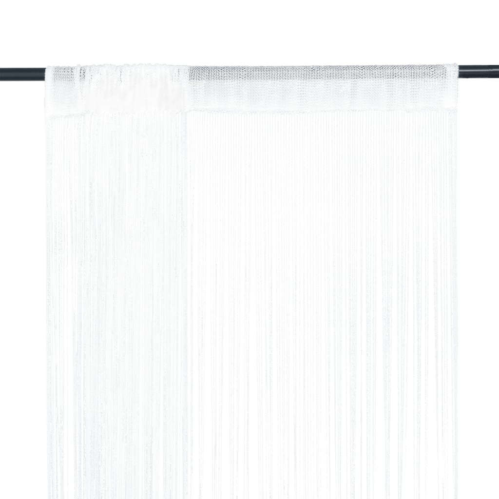 Draperii cu franjuri, 2 buc., 140 x 250 cm, alb - Lando