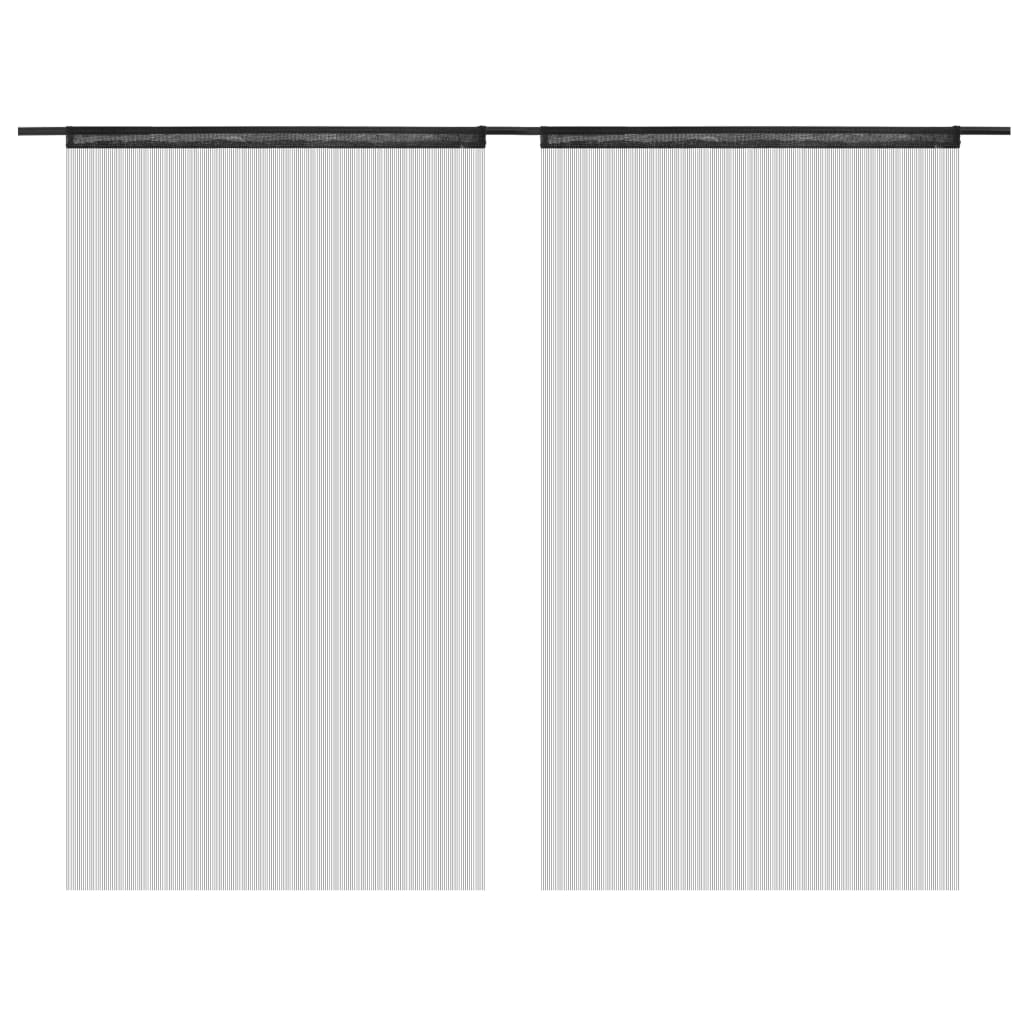Draperii cu franjuri, 2 buc., 100 x 250 cm, negru - Lando