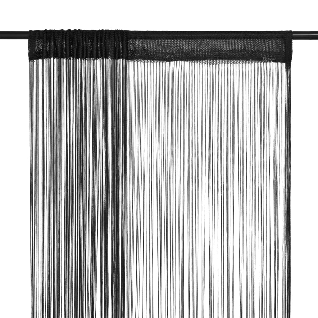 Draperii cu franjuri, 2 buc., 140 x 250 cm, negru - Lando
