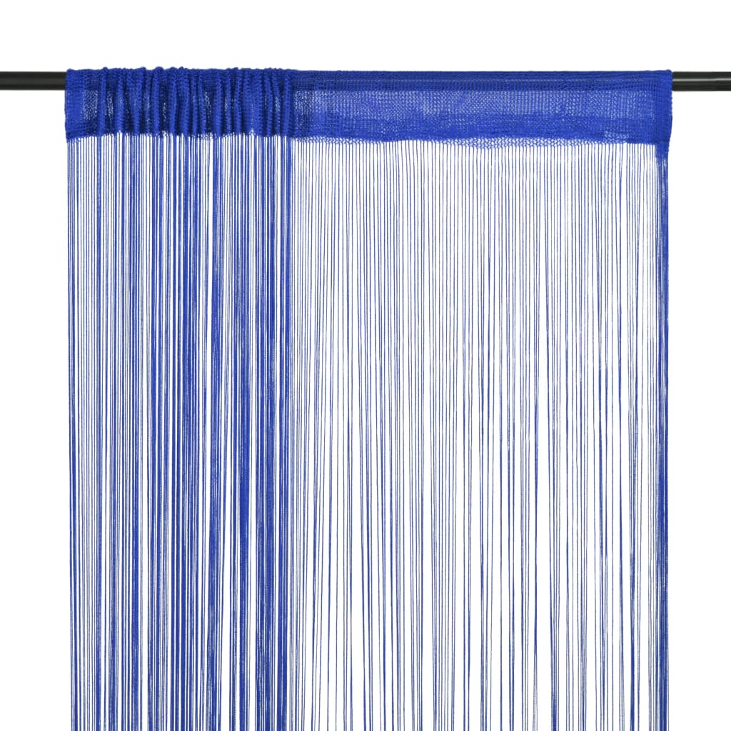 Draperii cu franjuri, 2 buc., 100 x 250 cm, albastru - Lando