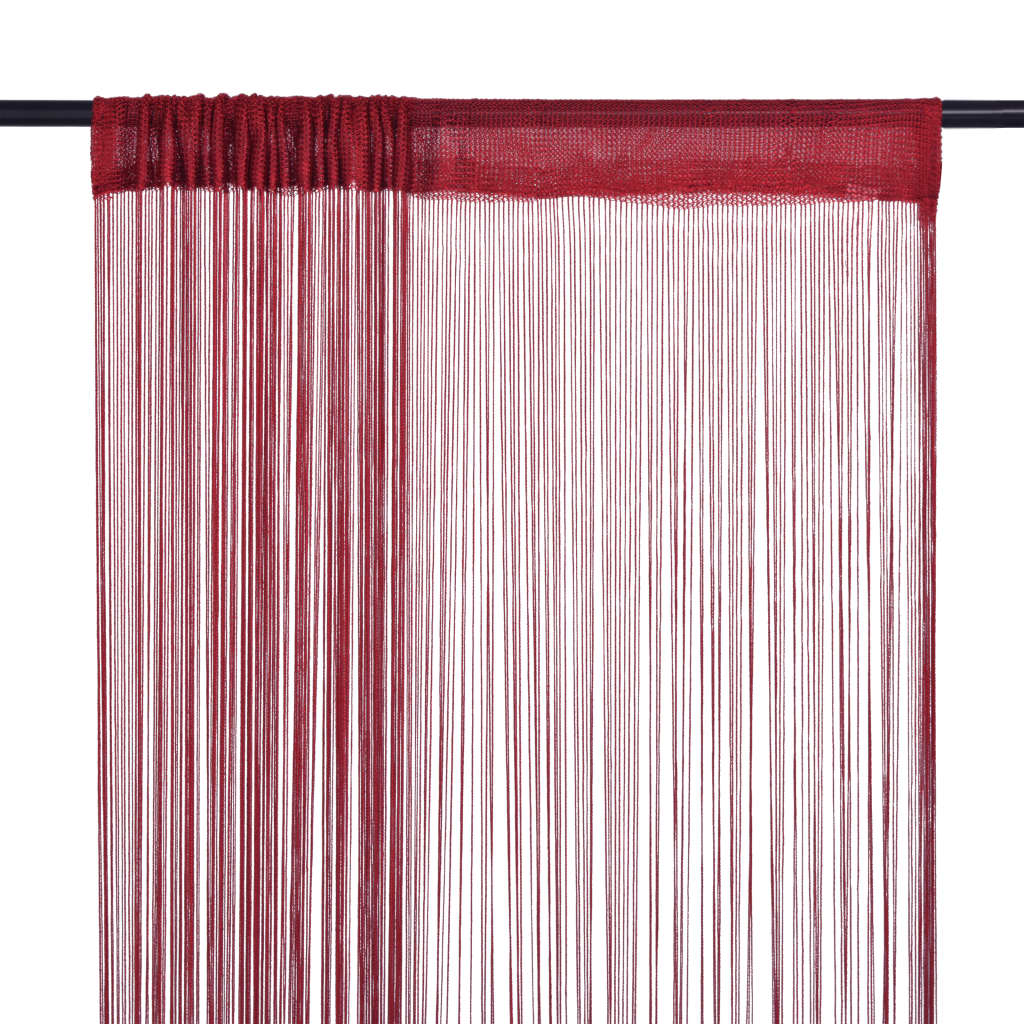 Draperii cu franjuri, 2 buc., 140 x 250 cm, roșu burgund - Lando
