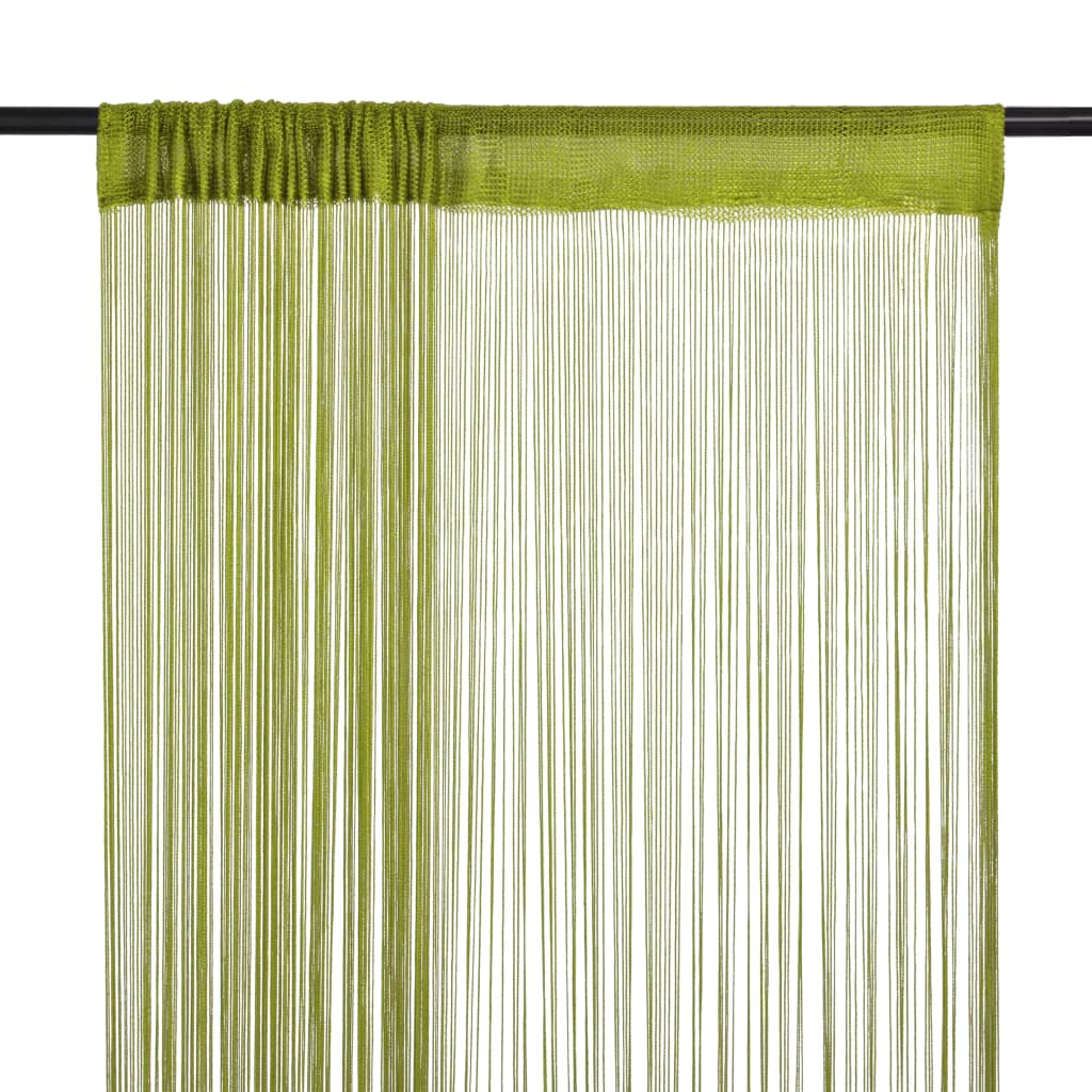 Draperii cu franjuri, 2 buc., 100 x 250 cm, verde - Lando