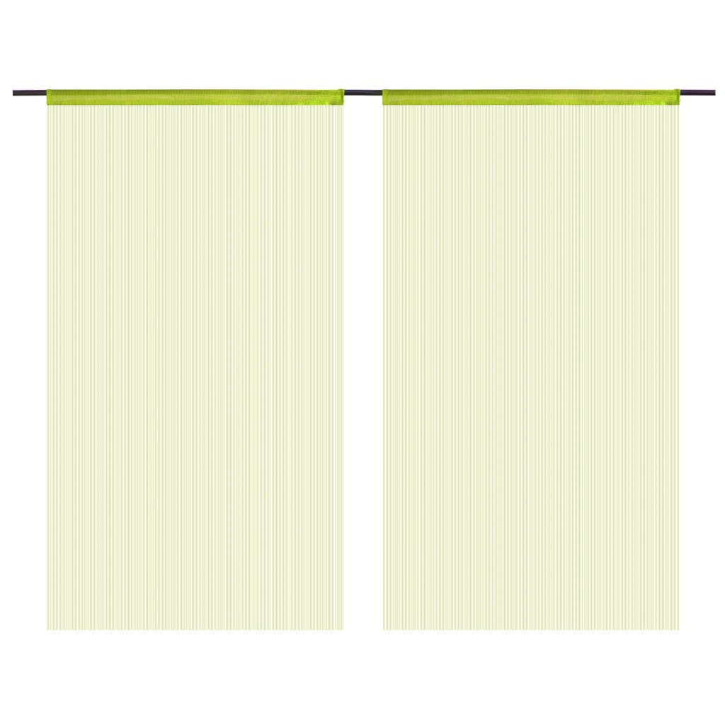 Draperii cu franjuri, 2 buc., 140 x 250 cm, verde - Lando