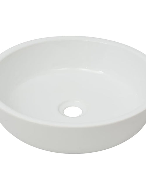 Încărcați imaginea în vizualizatorul Galerie, Chiuvetă de baie din ceramică, rotundă, 42 x 12 cm, alb Lando - Lando
