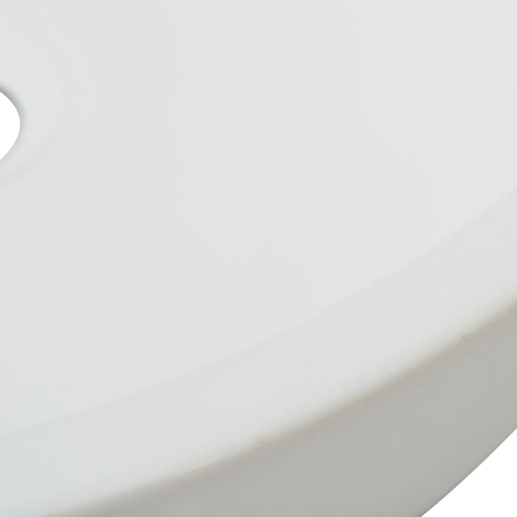 Chiuvetă de baie din ceramică, rotundă, 42 x 12 cm, alb Lando - Lando