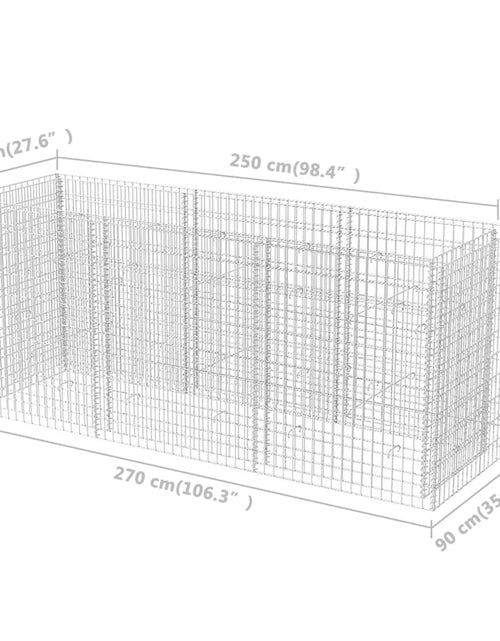 Загрузите изображение в средство просмотра галереи, Strat înălțat gabion, 270 x 90 x 100 cm, oțel - Lando
