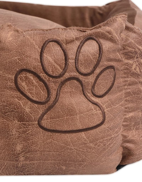 Загрузите изображение в средство просмотра галереи, Pat pentru câini cu pernă, bej, mărime M, piele ecologică PU - Lando
