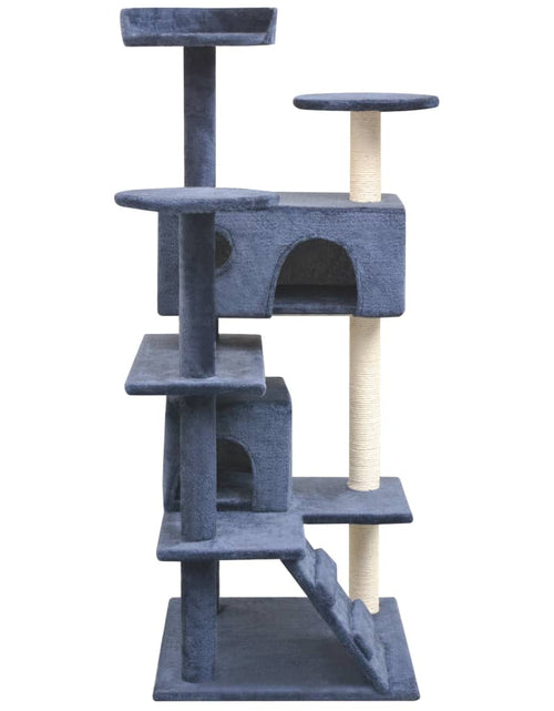 Încărcați imaginea în vizualizatorul Galerie, Ansamblu pisici, stâlpi cu funie sisal, 125 cm, albastru închis Lando - Lando
