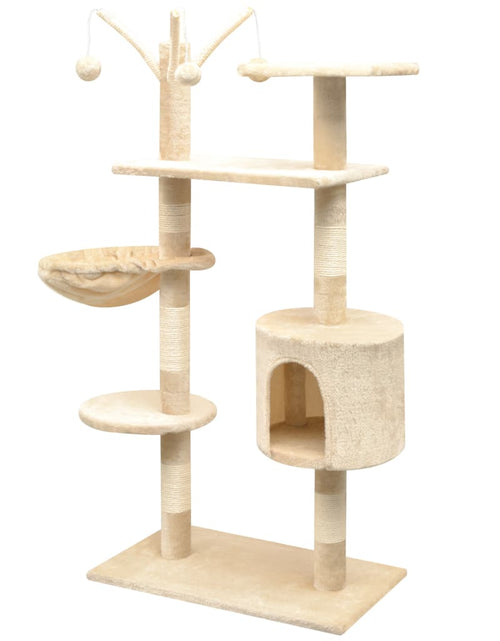 Încărcați imaginea în vizualizatorul Galerie, Ansamblu pisici, stâlpi cu funie de sisal, 125 cm, bej Lando - Lando

