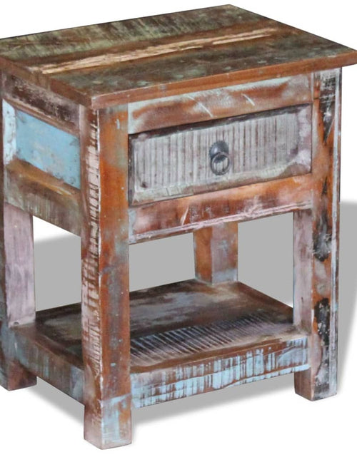 Încărcați imaginea în vizualizatorul Galerie, Masă laterală cu un sertar, 43x33x51 cm, lemn masiv reciclat Lando - Lando

