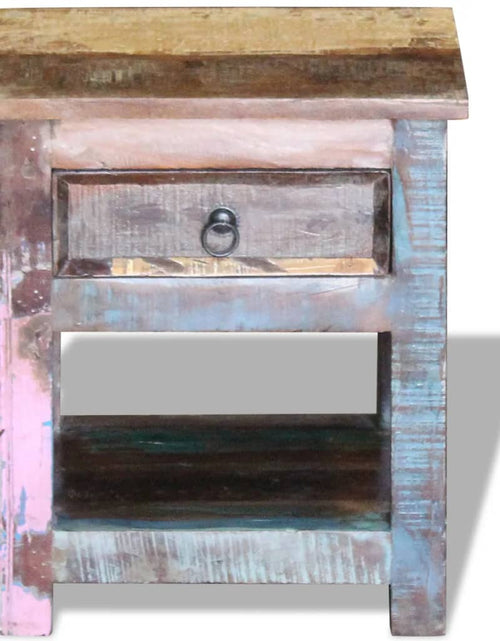Загрузите изображение в средство просмотра галереи, Masă laterală cu un sertar, 43x33x51 cm, lemn masiv reciclat Lando - Lando
