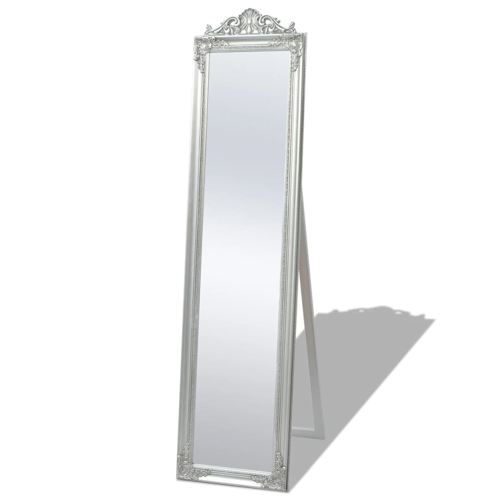 Oglindă verticală în stil baroc 160 x 40 cm argintiu Lando - Lando