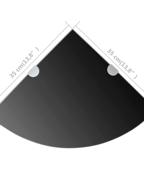 Загрузите изображение в средство просмотра галереи, Raft de colț din sticlă cu suporți de crom, negru 35 x 35 cm - Lando

