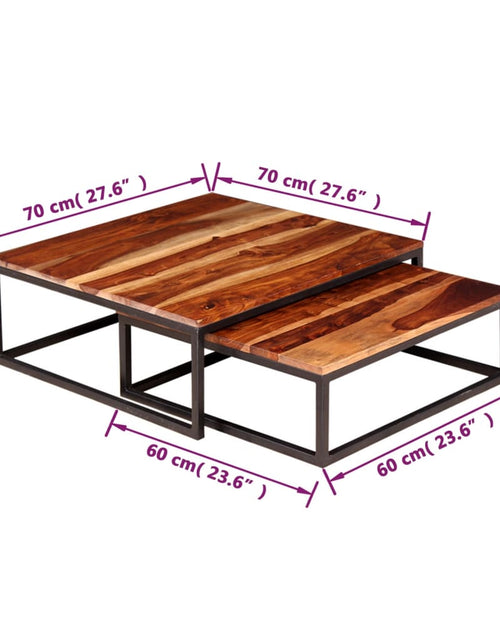 Încărcați imaginea în vizualizatorul Galerie, Set mese de cafea suprapuse 2 buc, lemn masiv de sheesham Lando - Lando

